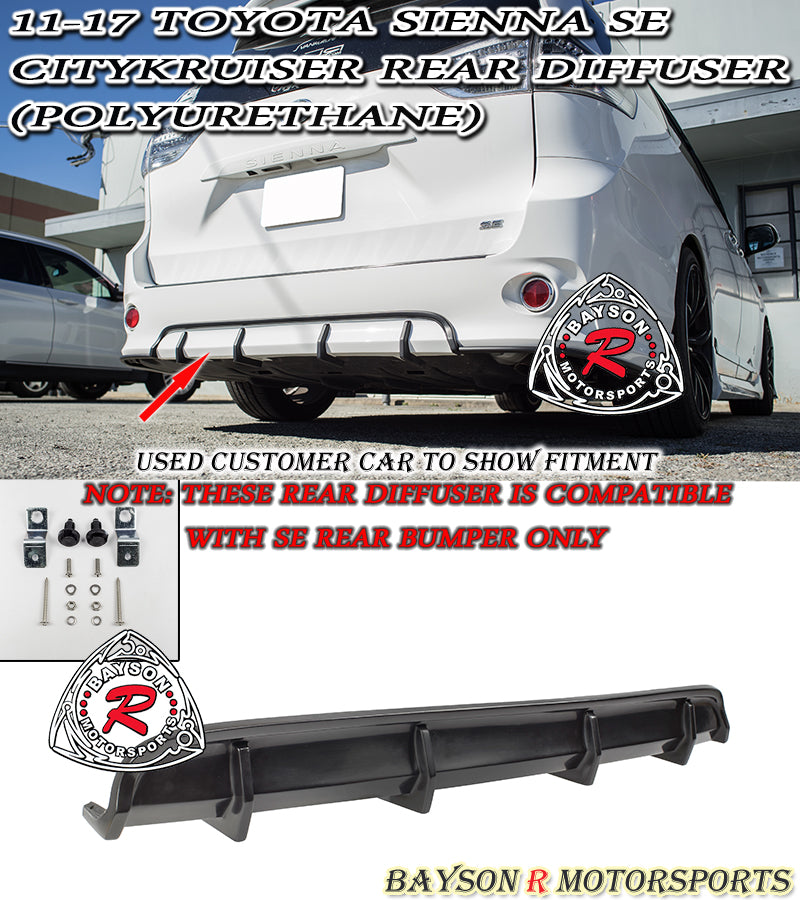 Citykruiser Rear Diffuser For 2011-2020 Toyota Sienna (SE) - Bayson R Motorsports