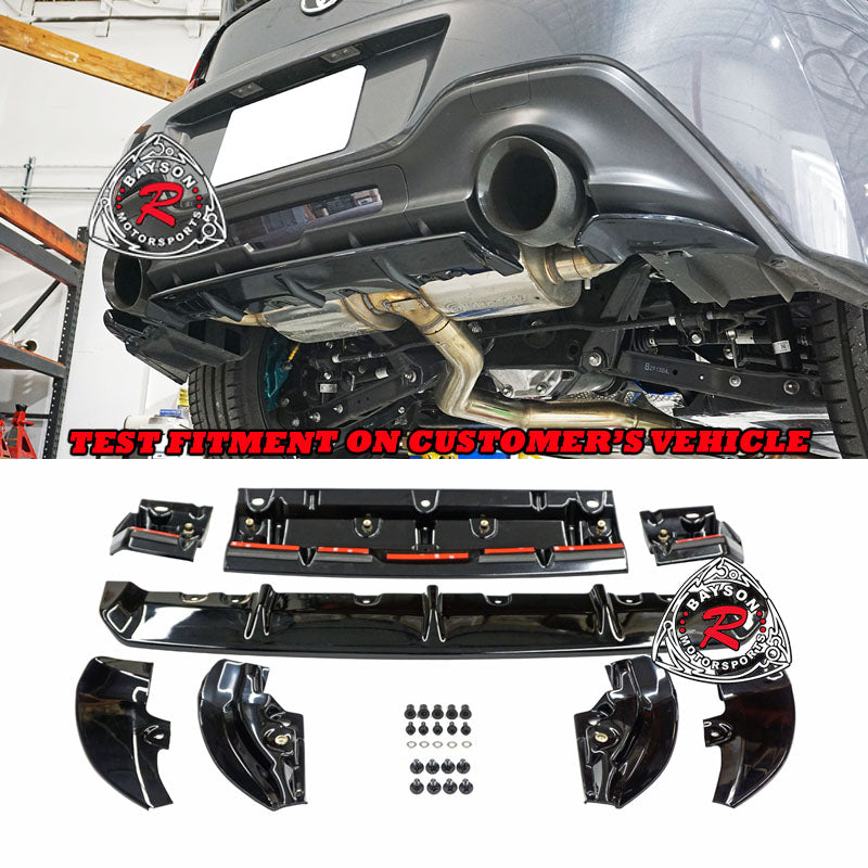 T Style Rear Diffuser (ABS Plastic) For 2022-2024 Toyota GR86 / Subaru BRZ - Bayson R Motorsports