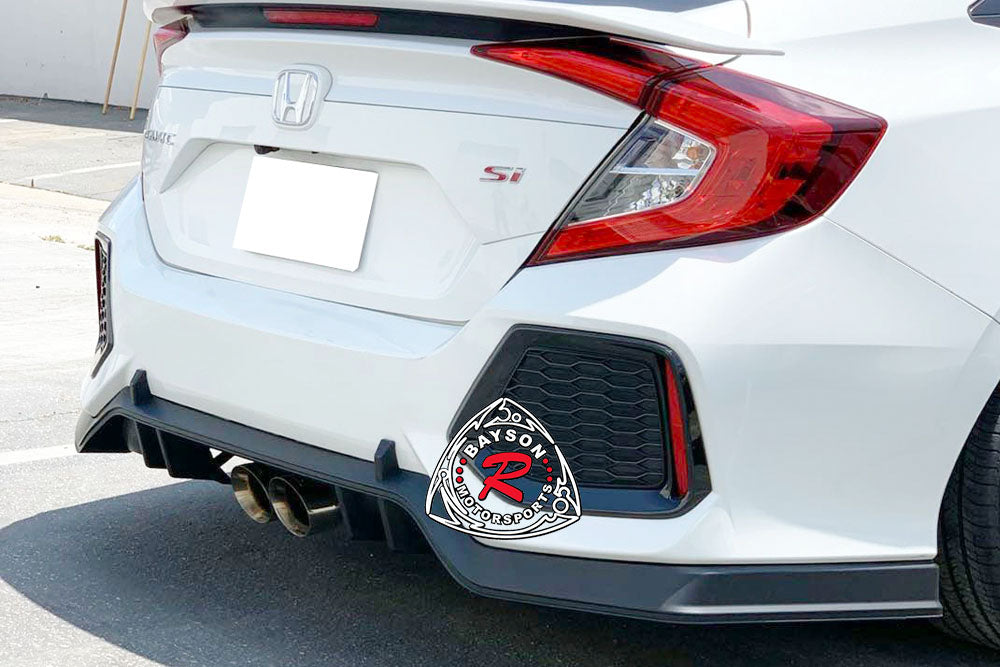 TR Style Rear Lip For 2017-2020 Honda Civic Si 4 Dr (Si ONLY) - Bayson R Motorsports