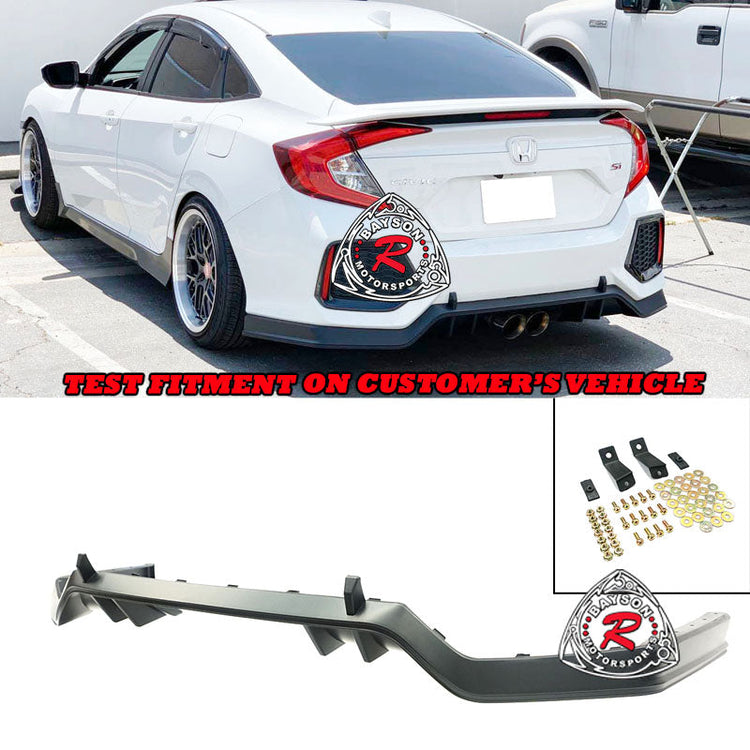Front & Rear Bumper Fog Light Covers For 2017-2020 Honda Civic Si 4DR Sedan