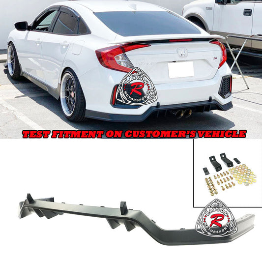 TR Style Rear Lip For 2017-2020 Honda Civic Si 4 Dr (Si ONLY) - Bayson R Motorsports