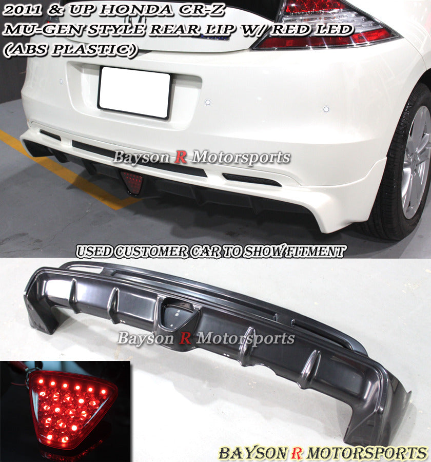 MU Style Rear Lip w/ LED Brake Lights For 2011-2016 Honda CR-Z - Bayson R Motorsports