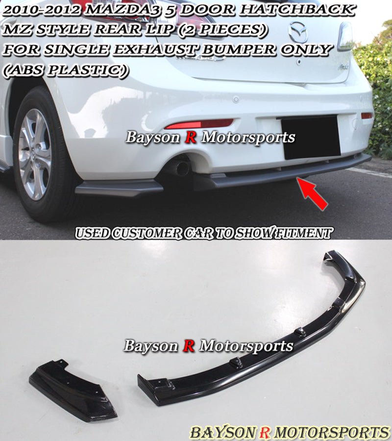 MS Style Rear Lip (Single Exhaust) For 2010-2012 Mazda 3 5Dr - Bayson R Motorsports