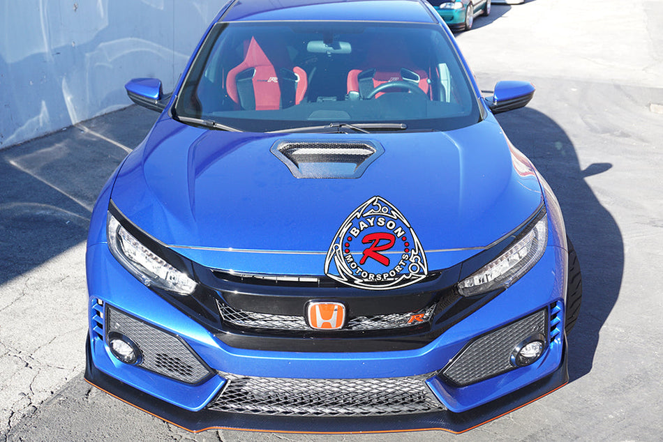 Raise Style Hood Scoop (Carbon Fiber) For 2017-2021 Honda Civic Type-R - Bayson R Motorsports