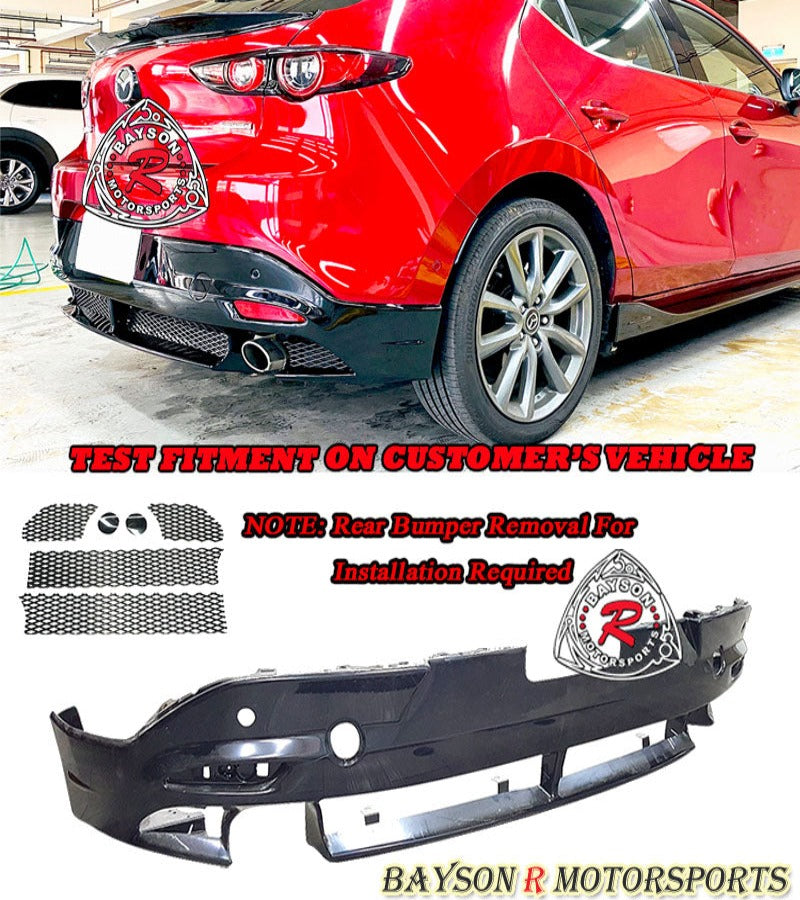 MZ Style Rear Lip For 2019-2022 Mazda 3 5DR (with PDC Holes) - Bayson R Motorsports