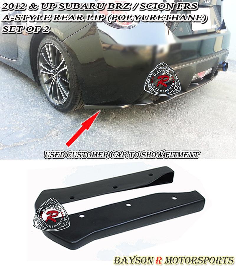 A Style Rear Aprons For 2012-2021 Subaru BRZ / 2012-2016 Scion FR-S - Bayson R Motorsports