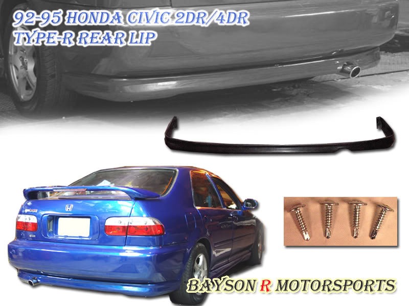 TR Style Rear Lip For 1992-1995 Honda Civic 2Dr / 4Dr - Bayson R Motorsports