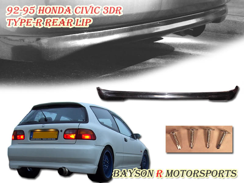TR Style Rear Lip For 1992-1995 Honda Civic 3Dr - Bayson R Motorsports