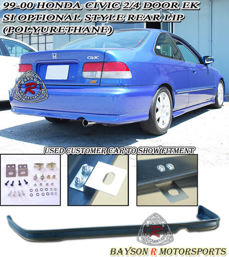 CTR Style Rear Lip For 1999-2000 Honda Civic 2Dr / 4Dr - Bayson R Motorsports