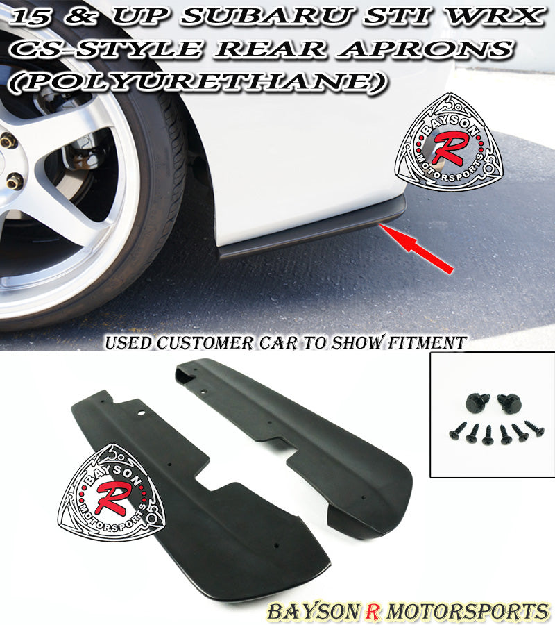 Glossy Black Rear Bumper Aprons/Spats For 2015-2021 Subaru WRX STI (ST-Style)