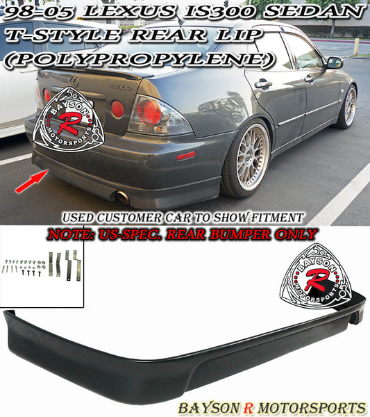 T Style Rear Lip For 2001-2005 Lexus IS 4Dr - Bayson R Motorsports