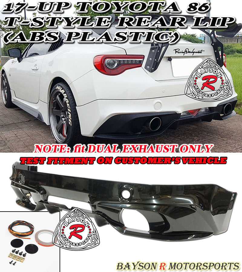 T Style Rear Lip For 2017-2021 Toyota 86 (Dual Exhaust) - Bayson R Motorsports