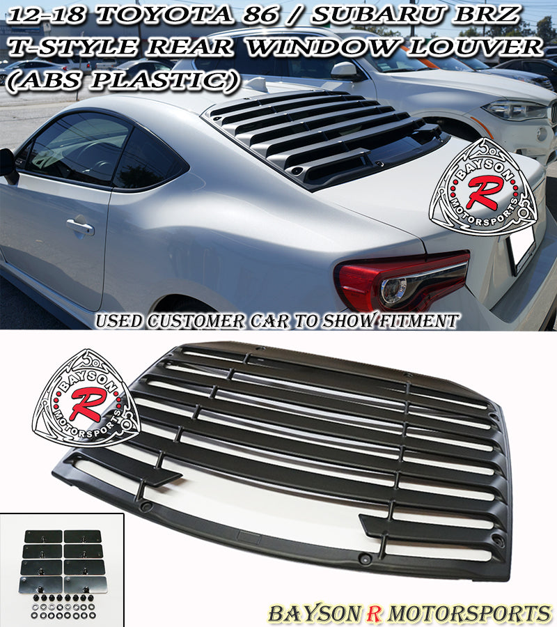 T Style Rear Window Louver For 2012-2020 Scion FR-S / Subaru BRZ / Toyota 86 - Bayson R Motorsports