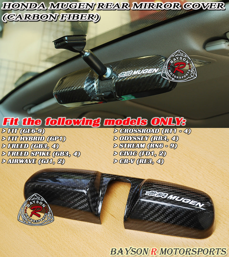 MU Style Rear View Mirror Cover (Carbon Fiber) For Honda Civic 4Dr - Bayson R Motorsports