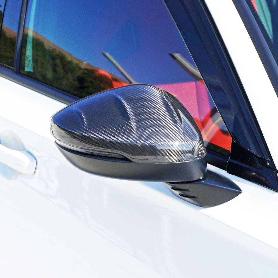 MU Style Side Mirror Cover w/ Turn Signal Cutout Replacement (Dry Carbon Fiber) For 2022-2025 Honda Civic & Type R (FL5)