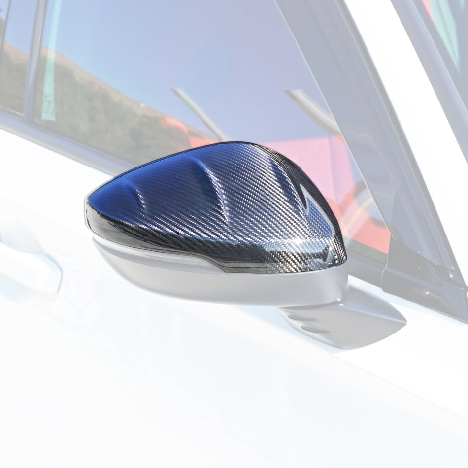 MU Style Side Mirror Cover w/ Turn Signal Cutout Replacement (Dry Carbon Fiber) For 2022-2025 Honda Civic & Type R (FL5)