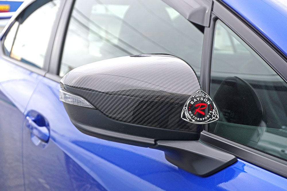 Side Mirror Covers (Dry Carbon Fiber) For 2022-2023 Subaru WRX With Side Marker - Bayson R Motorsports