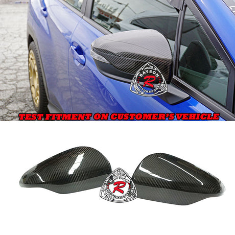 Side Mirror Covers (Dry Carbon Fiber) For 2022-2023 Subaru WRX With Side Marker - Bayson R Motorsports