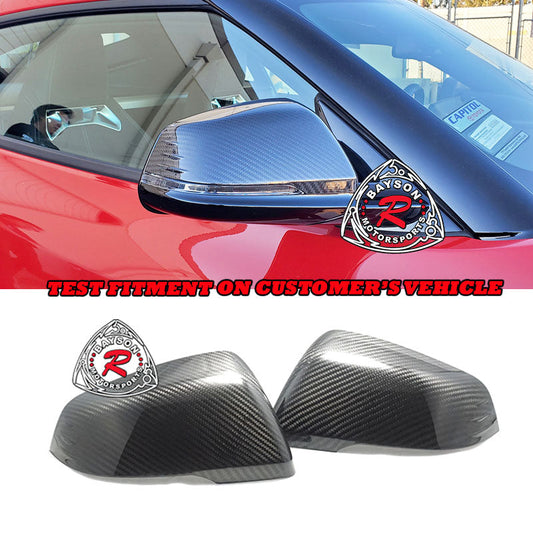 JDM Style Side Mirror Cover For 2020-2022 Toyota Supra (Gloss Black, Dry Carbon Fiber) - Bayson R Motorsports