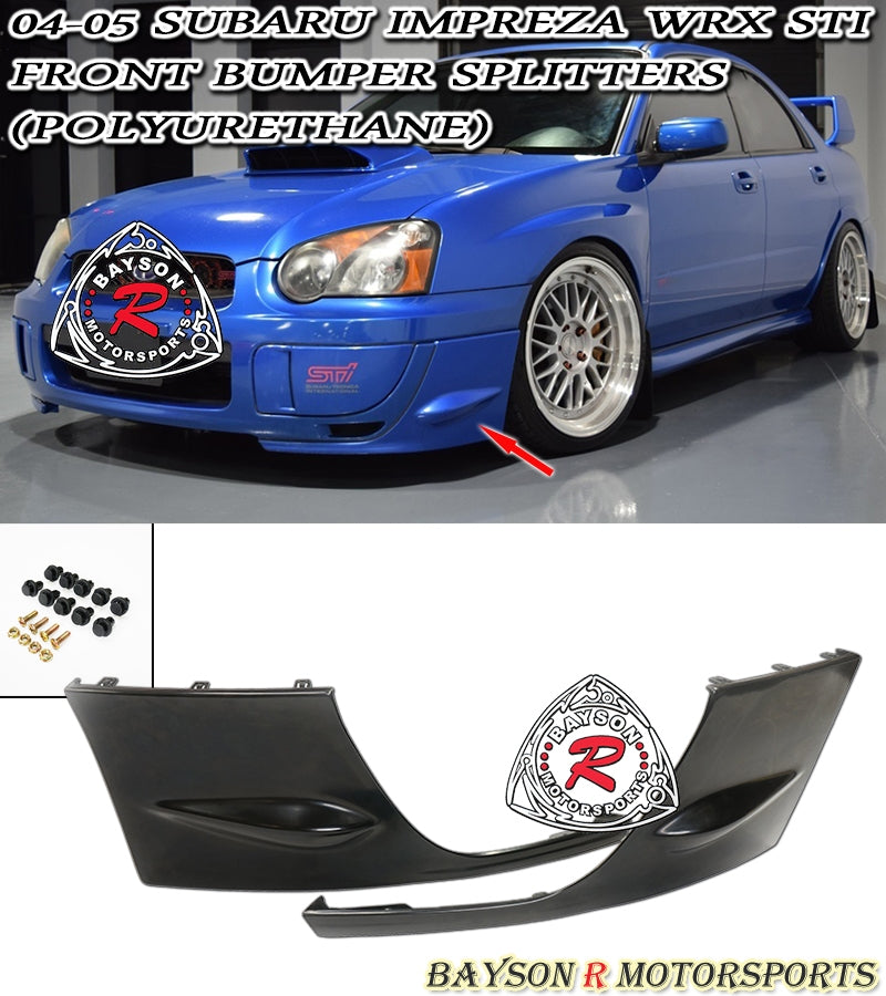 STi Style Front Splitters For 2004-2005 Subaru Impreza WRX STi 4Dr - Bayson R Motorsports