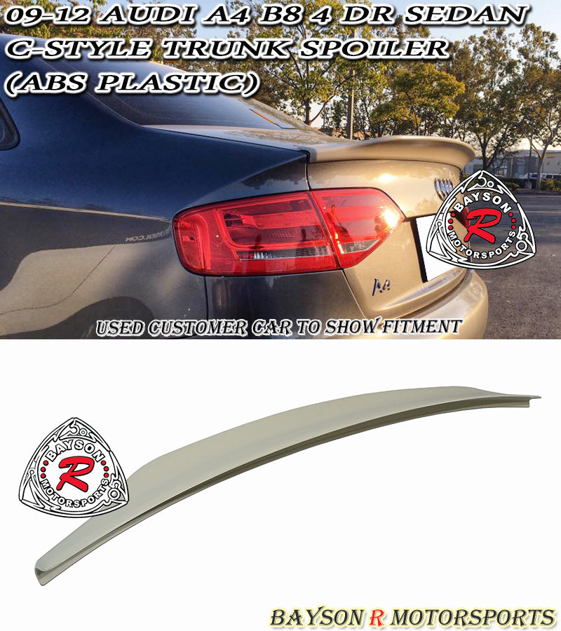 C Style Spoiler Fpr 2009-2012 Audi A4 B8 (Non S-Line) - Bayson R Motorsports