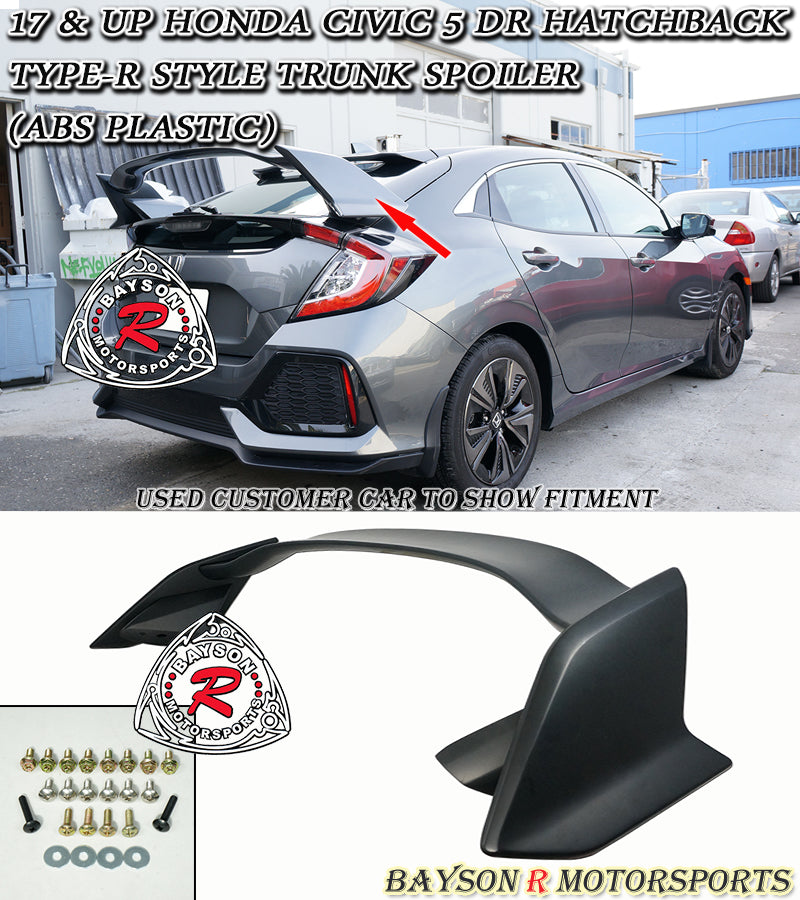 TR Style Spoiler For 2017-2021 Honda Civic 5Dr - Bayson R Motorsports