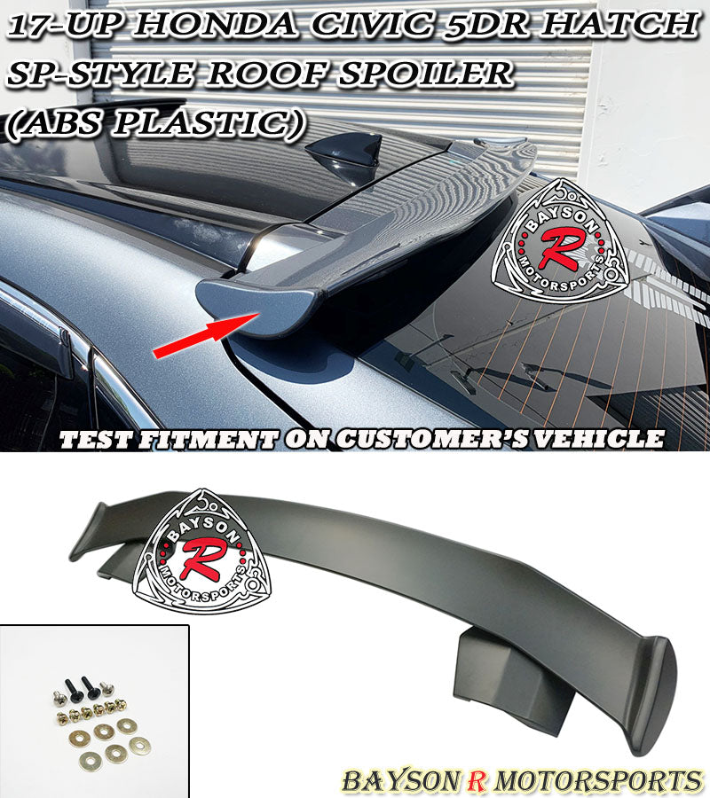 SP Style Roof Spoiler For 2017-2021 Honda Civic 5Dr - Bayson R Motorsports