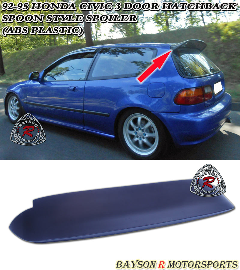 Spn Style Spoiler For 1992-1995 Honda Civic 3Dr - Bayson R Motorsports