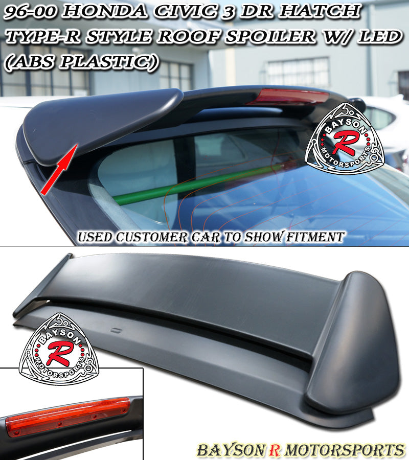 TR Style Spoiler w/ LED 3rd Brake Light For 1996-2000 Honda Civic 3Dr - Bayson R Motorsports