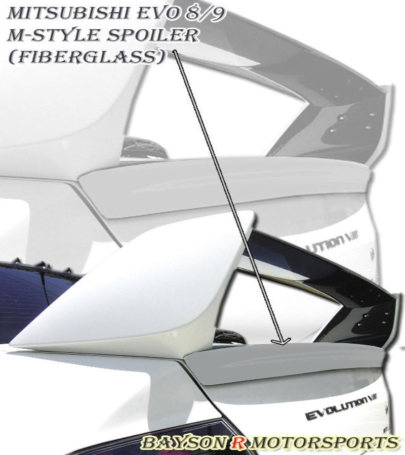 M Style Trunk Spoiler (Fiberglass) For 2003-2007 Mitsubishi Evolution 8 / 9 - Bayson R Motorsports