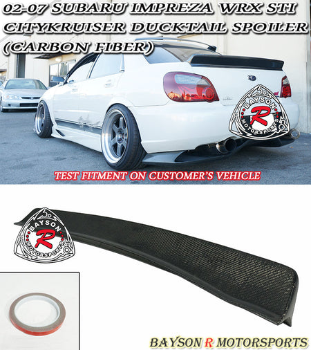 CityKruiser Spoiler (Carbon Fiber) For 2002-2007 Subaru Impreza WRX STi - Bayson R Motorsports