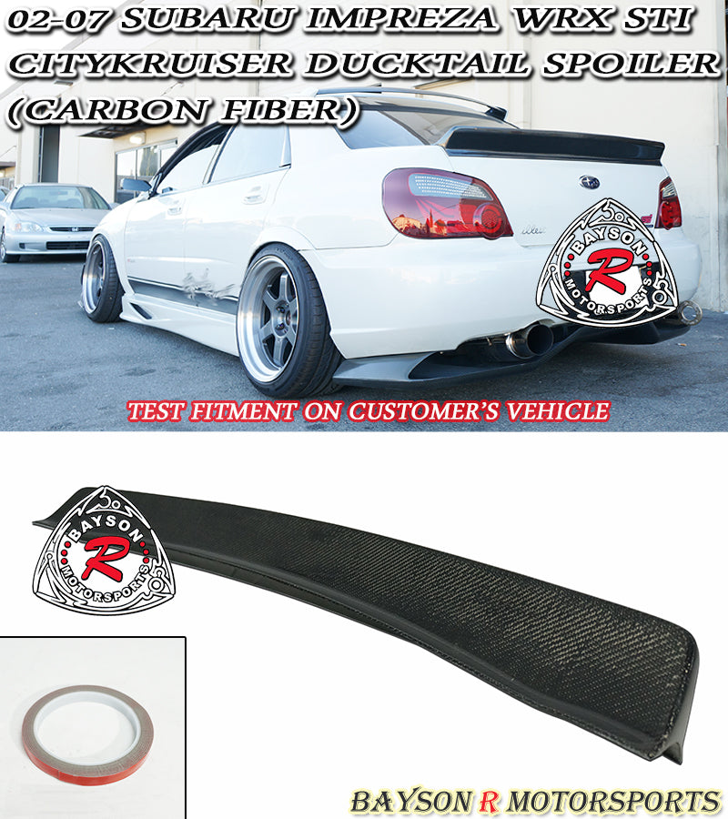 CityKruiser Spoiler (Carbon Fiber) For 2002-2007 Subaru Impreza WRX STi - Bayson R Motorsports