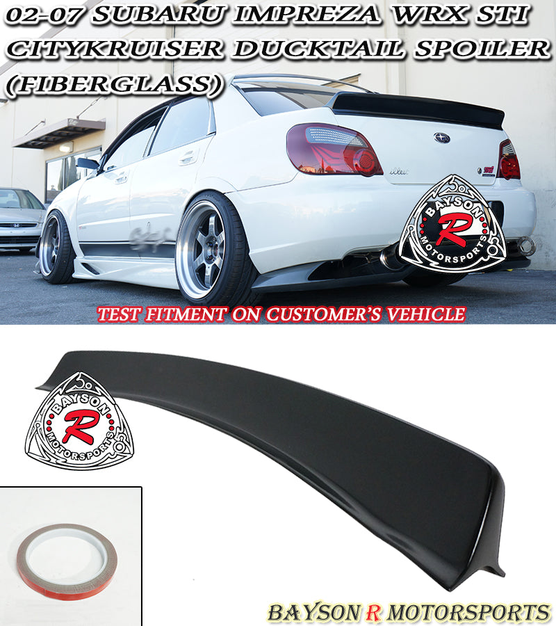 CityKruiser Spoiler (Fiberglass) For 2002-2007 Subaru Impreza WRX STi - Bayson R Motorsports