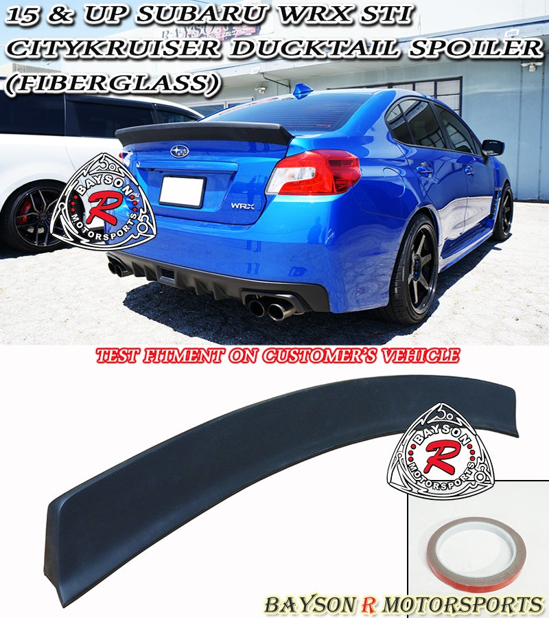 CityKruiser Spoiler (Fiberglass) For 2015-2021 Subaru WRX STi - Bayson R Motorsports