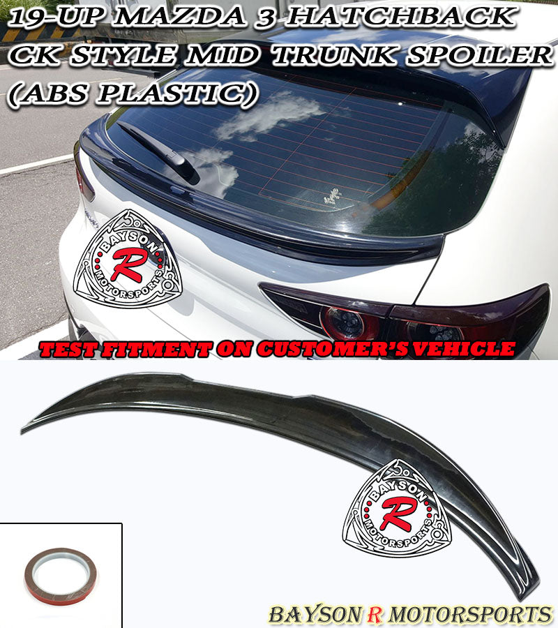 CK Style Mid Spoiler For 2019-2021 Mazda 3 5Dr - Bayson R Motorsports