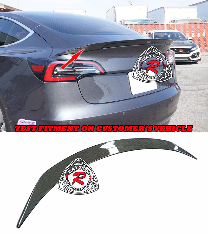 S1 Style Spoiler (Carbon Fiber) For 2017-2022 Tesla Model 3 - Bayson R Motorsports