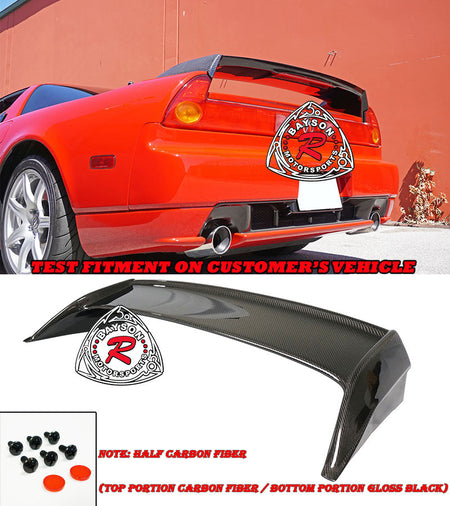 R Style Spoiler (Half Carbon Fiber) w/ LED 3rd Brake Light For 1990-2005 Acura NSX - Bayson R Motorsports