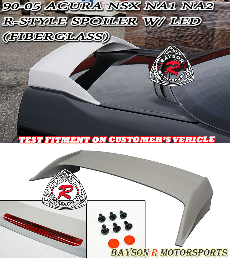 Nsx Type R Spoiler Acura NSX Spoiler with LED 3rd Brake Light (1990-2005) Fiber Glass R ...