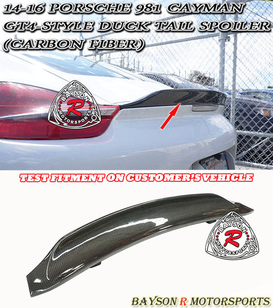 Ducktail Spoiler (Carbon Fiber) For 2014-2016 Porsche Cayman (981) - Bayson R Motorsports