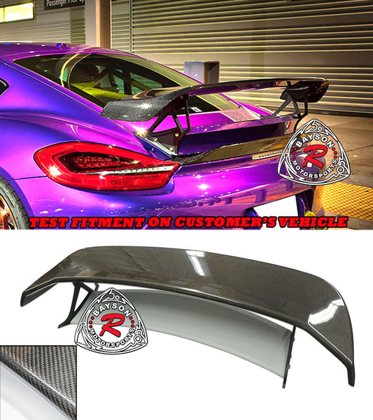 TA Style Spoiler (Fiberglass / Carbon Fiber) For 2013-2016 Porsche Cayman / GT4 (981) - Bayson R Motorsports