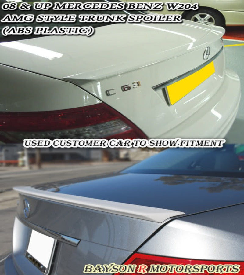 Hyper Wings Gloss Black Roof Spoiler For Mercedes-Benz W204 C-Class Sedan (2008-2014) - OE Style, ABS Plastic