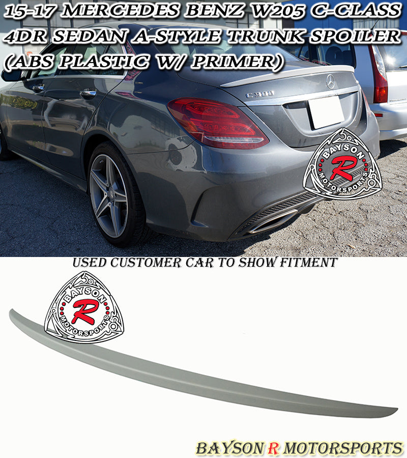 A Style Spoiler (ABS Plastic) For 2015-2021 Mercedes-Benz C-Class 4Dr (W205) - Bayson R Motorsports