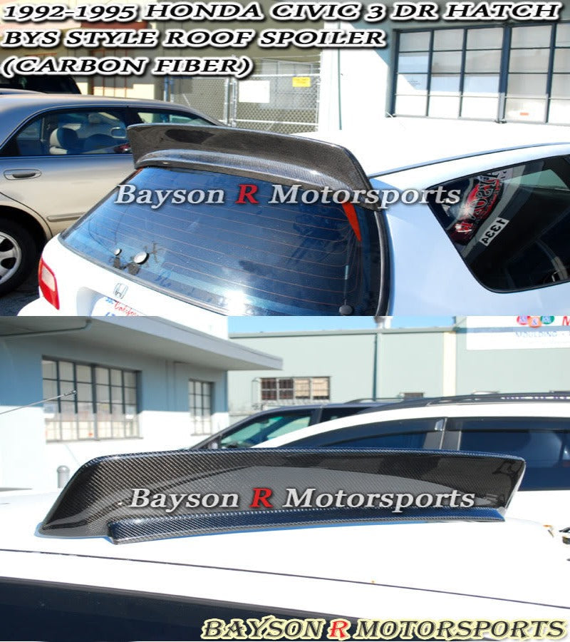 BYS Style Spoiler (Carbon Fiber) For 1992-1995 Honda Civic 3Dr - Bayson R Motorsports