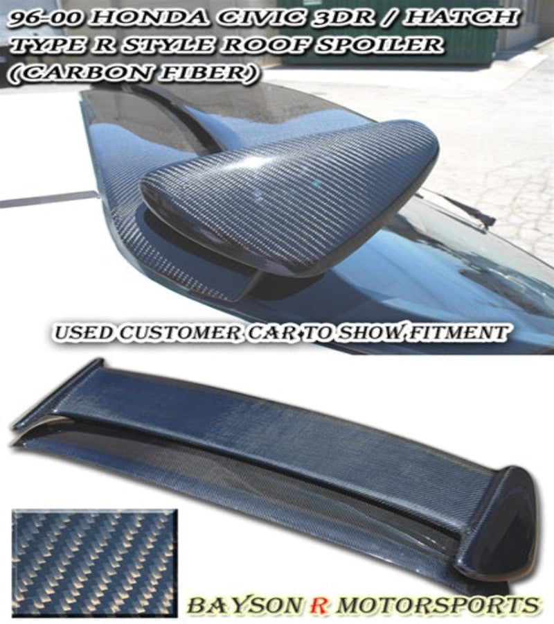 TR Style Spoiler (Carbon Fiber) For 1996-2000 Honda Civic 3Dr - Bayson R Motorsports