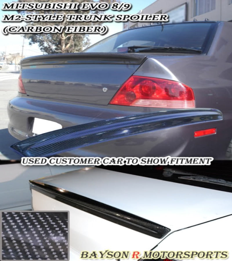 M2 Style Trunk Spoiler (Carbon Fiber) For 2003-2007 Mitsubishi Evolution 8 / 9 - Bayson R Motorsports