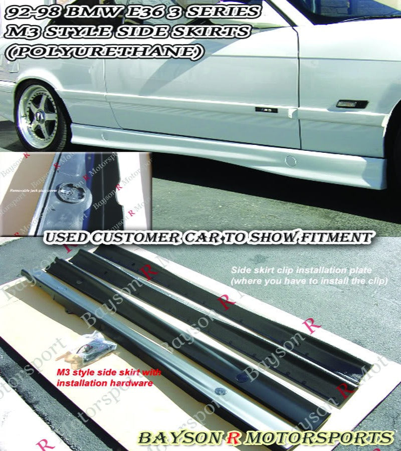 M Style Side Skirts For 1992-1999 BMW 3-Series E36 - Bayson R Motorsports
