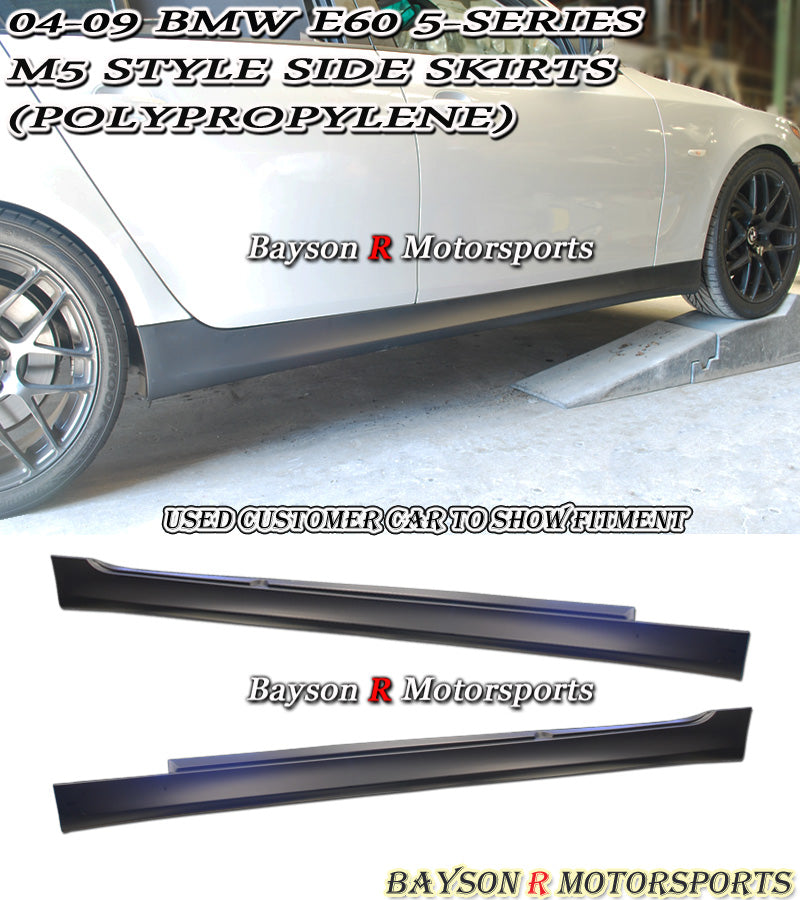 M5 Style Side Skirts For 2004-2010 BMW 5-Series E60 E61 - Bayson R Motorsports