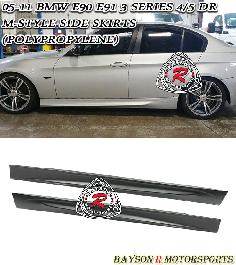 M3 Style Side Skirts For 2006-2011 BMW 3-Series E90 E91 - Bayson R Motorsports