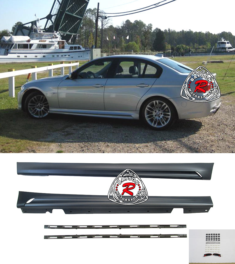 MP Style Side Skirts For 2006-2011 BMW 3-Series E90 E91 - Bayson R Motorsports
