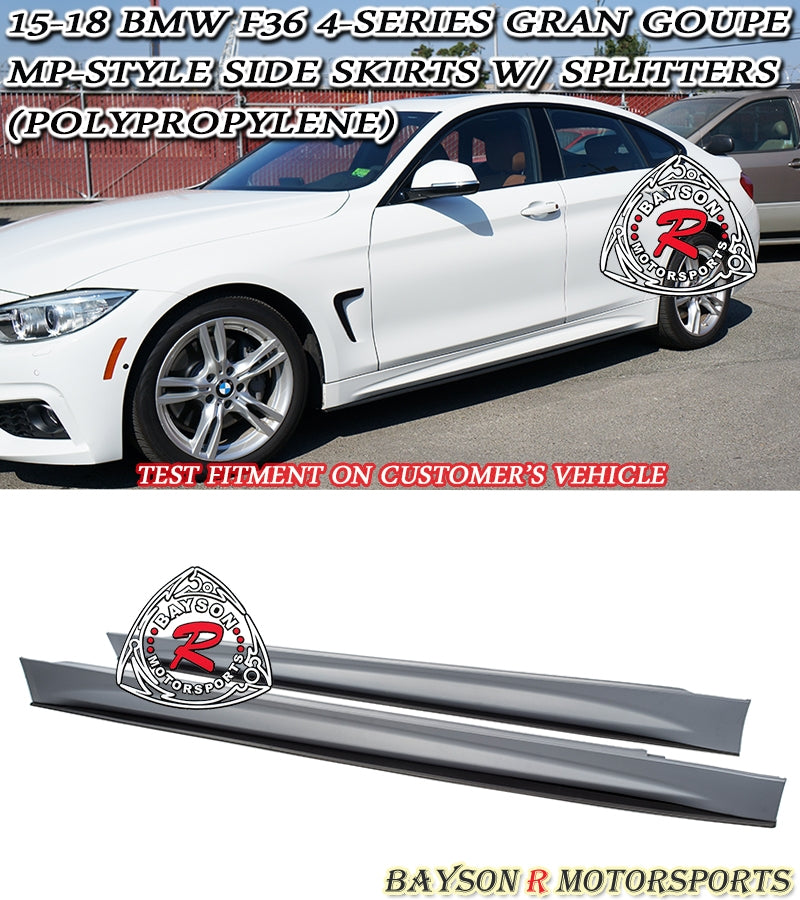 MP Style Side Skirts w/ Extension For 2015-2020 BMW 4-Series F36 - Bayson R Motorsports